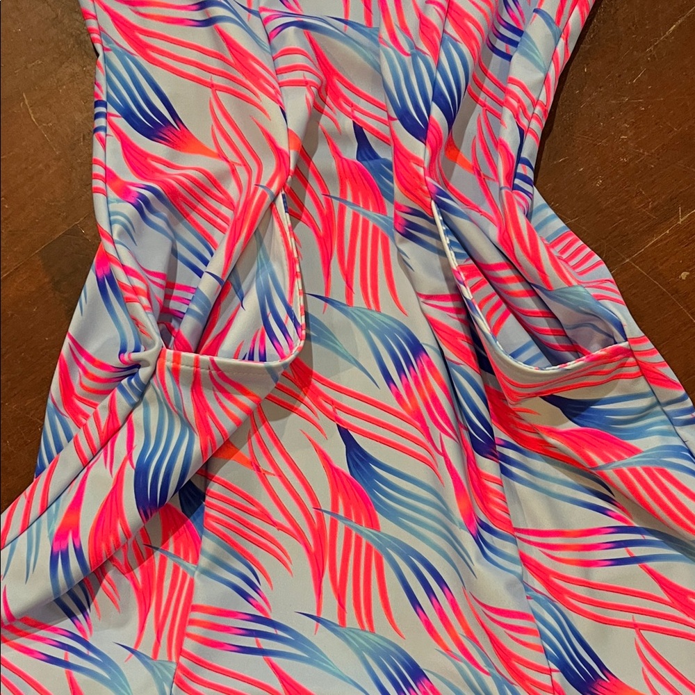 Tzu Tzu Vibrant Pink and Blue Dress - Picture 4 of 12